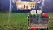 Berbagi Sayur di Acara Amaliah Ramadhan Lapangan Hasanuddin Makassar