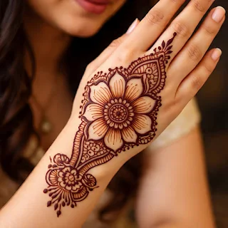 Single Flower Mehndi Design