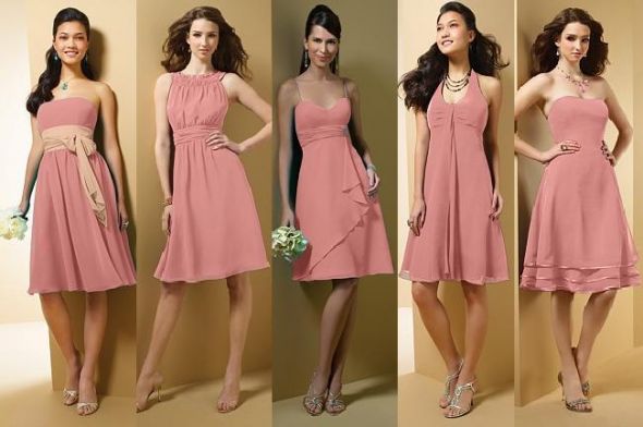 short sheath bridesmaid dresses in various styles