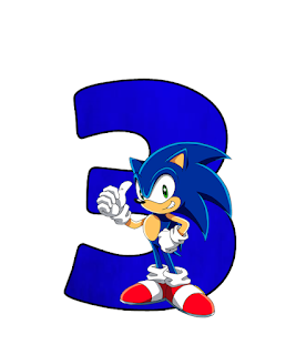 Abecedario Azul con Sonic, con números. Blue Alphabet with Sonic, with Nummbers.