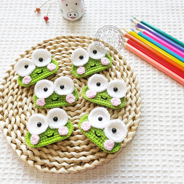 3D Cartoon Frog Handmade Crochet Hair Clips Purchase on Amazon & Aliexpress