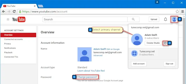 طريقة تتغيير كلمة المرور لحساب YouTube بعد التعديلات الأخيرة بطريقة سهلة جدا