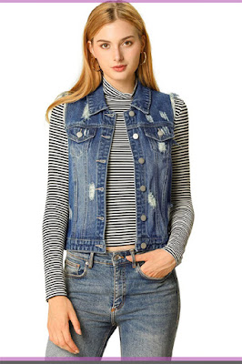 womens denim vest