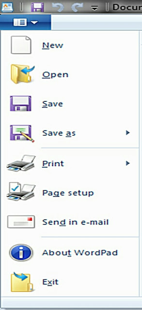 wordpad file option