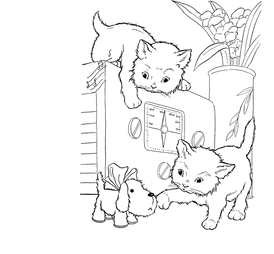 Cute Baby  Cats  Coloring  Pages Animal Pictures 