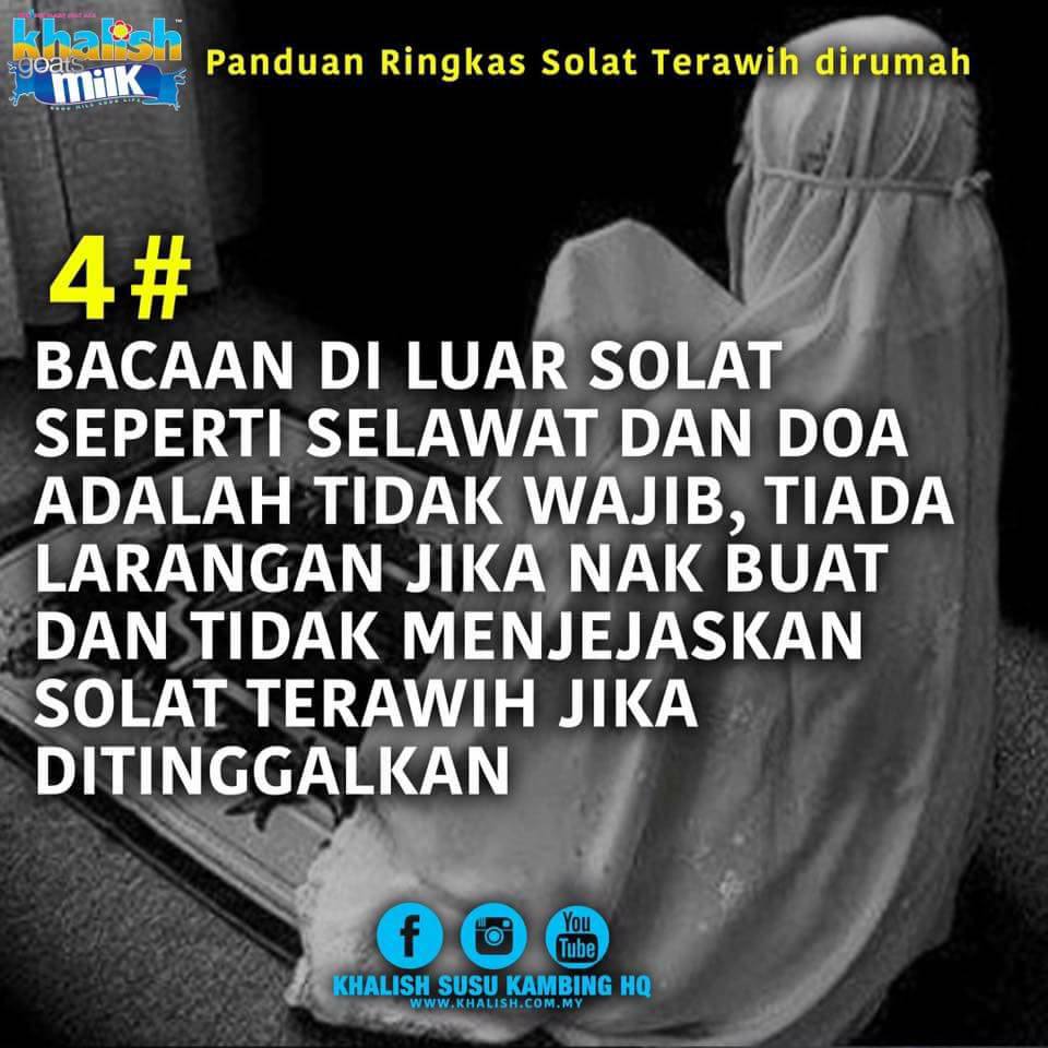 Panduan Ringkas Solat Terawih Di Rumah (Bersendirian 