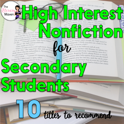 As teachers, we hope that every book we put in the hands of our students is a great one, but some students prefer that great story to also be true. For these students, the story takes on greater meaning because it actually happened to a real person. Here's 10 high interest nonfiction titles that I've recently read and would recommend to secondary students.