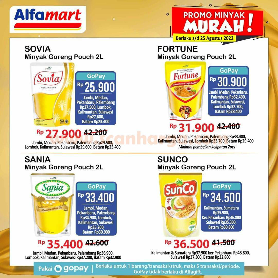 Promo ALFAMART Minyak MURAH 2 Liter harga mulai Rp. 28.700,-