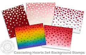 Sunny Studio Stamps: Cascading Hearts 3x4 Heart Background Examples