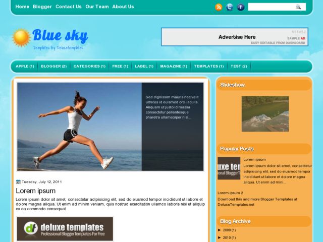 Blue Sky Free Blogger Templates