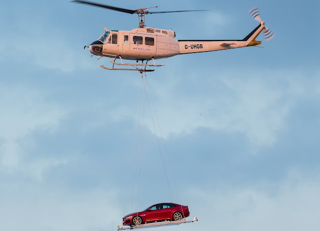 Bell 205A-1 Huey Carries Jaguar XE