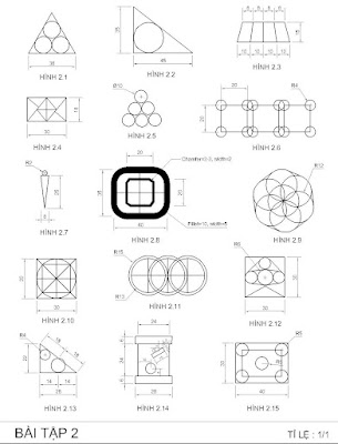 cach ve cac bai tap tren autocad