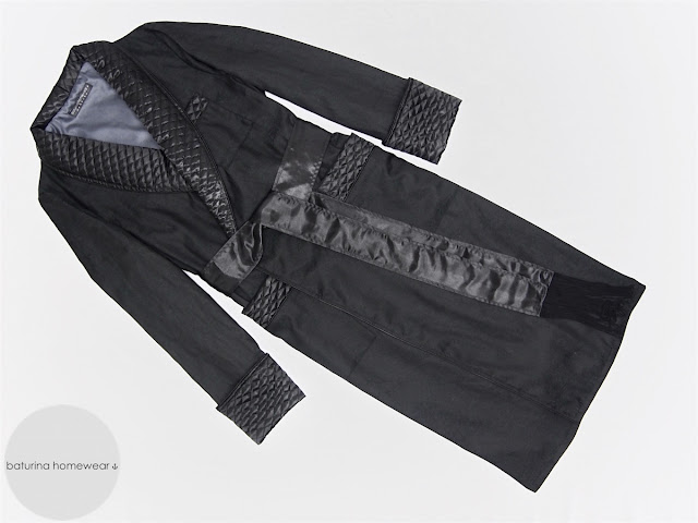 mens long dressing gown black silk cotton quilted full length elegant robe luxury english gentleman style