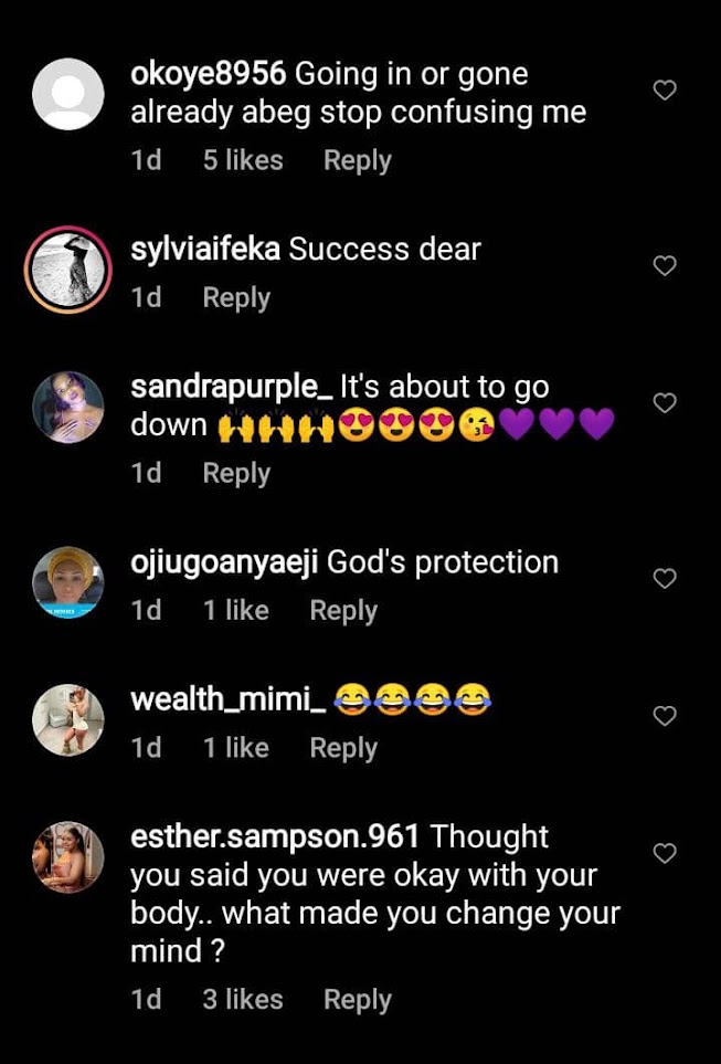 Blessing Okoro Undergoes Liposuction surgery weeks after condemning it (Video)