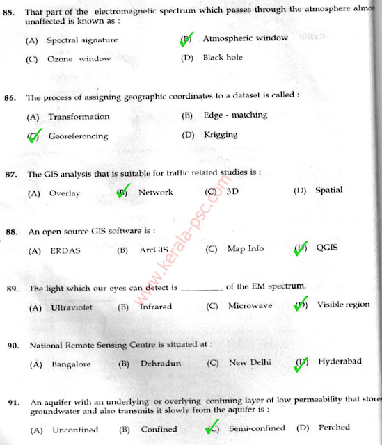 Assistant Geologist psc question