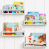 Omebel Floating Shelves, Floating Bookshelf Set of 4, White Bookshelf Shelves for Baby Teen Boys Girls Bedoom Toy and Decor Storage Wall Mounted