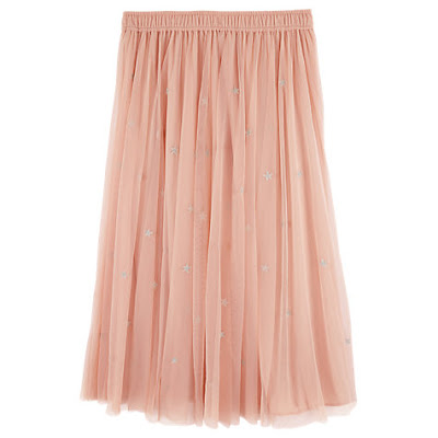 Hush Star Embroidered skirt, blush