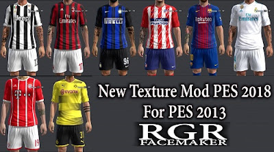 Update PES 18 New Kits Texture Mod For PES 2013
