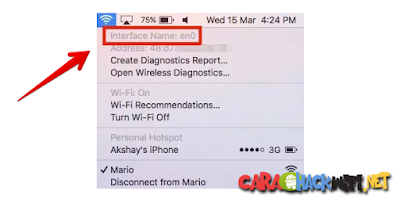 Melihat interface di mac os