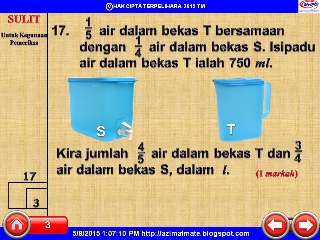 Soalan Matematik Tahun 3 Pecahan - Kuora p