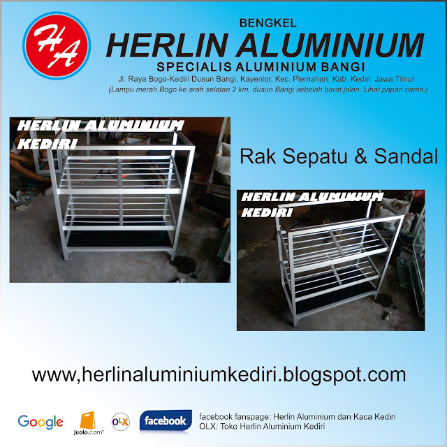 Jual Rak  Sepatu  Aluminium  Kediri Jombang Malang Mojokerto 