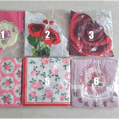 Party Paper Napkins Motif Bunga / Kertas Tissue Servietten Motif Bunga