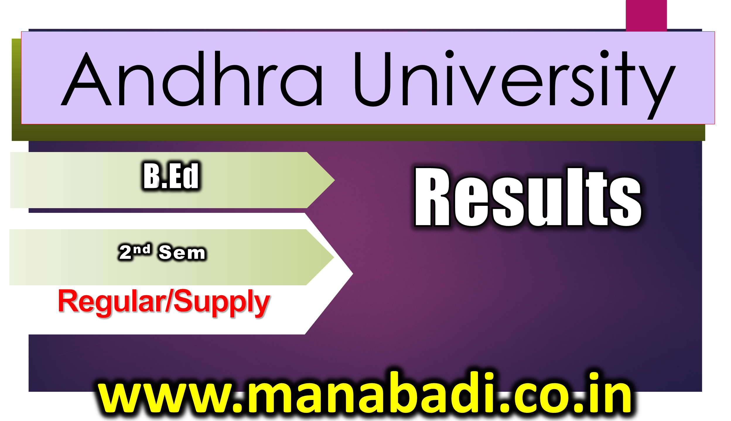 Andhra University B.Ed 2nd Sem Regular & Supply Oct 2023 Exam Results
