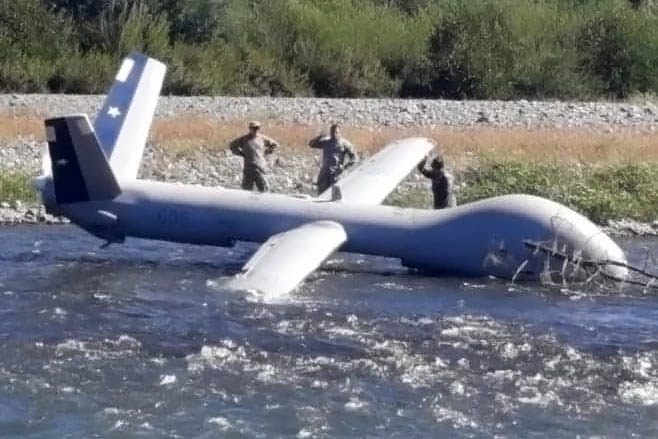 Un avión no tripulado Hermes 900 de la Fuerza Aérea de Chile se accidentó tras una misión de vigilancia de incendios