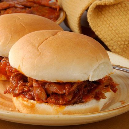 Slow Cooker Pulled Beef Brisket Sandwiches