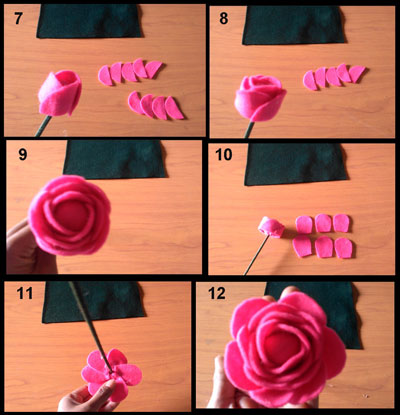  Cara  Membuat  Hiasan  Bunga  Mawar Cantik dari  Kain  Flanel 