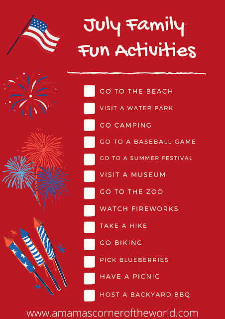 Checklist of Family Fun Activities for July
