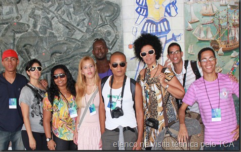 elenco na visita técnica pelo TCA 