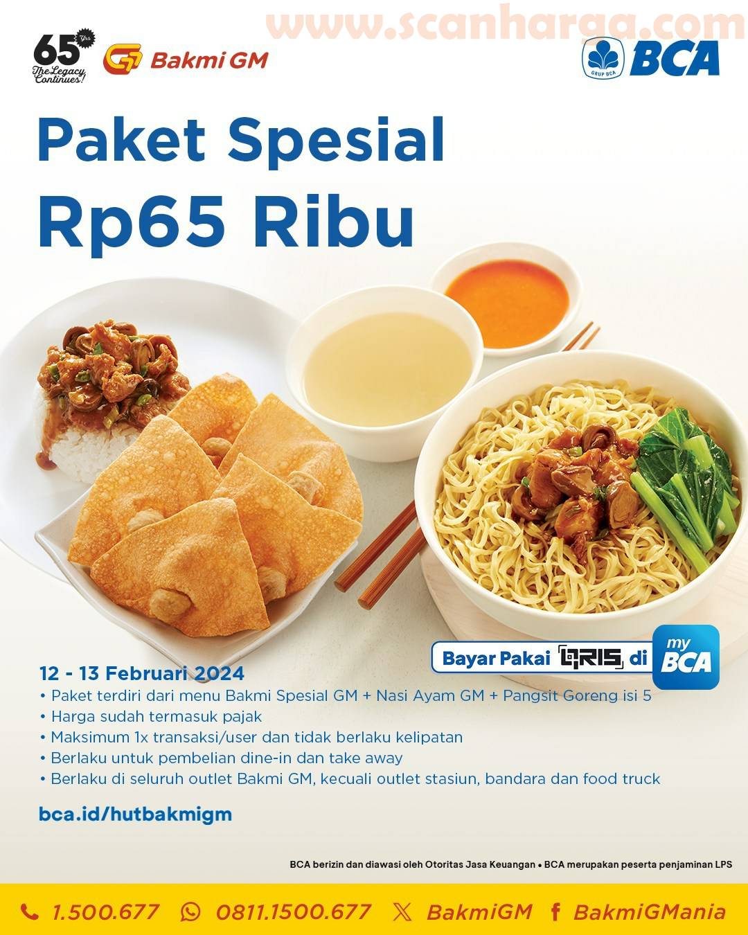 Promo BAKMI GM BCA - Paket Spesial Cuma Rp. 65 Ribu