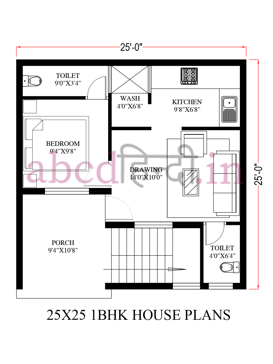 25x25 house plan