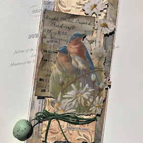 Sara Emily Barker https://sarascloset1.blogspot.com/2019/05/for-love-of-birds-vintage-card-for.html For the Love of Birds Vintage Card Tim Holtz Sizzix 3D Embossing  Ideaology Collage Paper & Ephemera 6