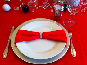 glam table setting, bling napkin ring