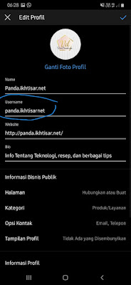 cara mengganti nama di instagram