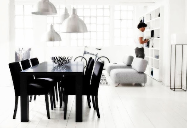 Black Dining Table in White Space