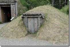 DSC03963 Qasgiq,, the men's house, left, and the women's house, right,  Yupik