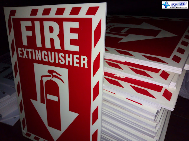 Glow in the Dark Fire Extinguisher Signs