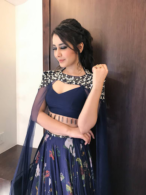 Raashi Khanna Photoshoot Stills In Blue Lehenga