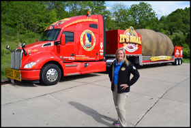 Driver Melissa Bradford with the 2020 Kenworth T680 hauling the Big Idaho Potato