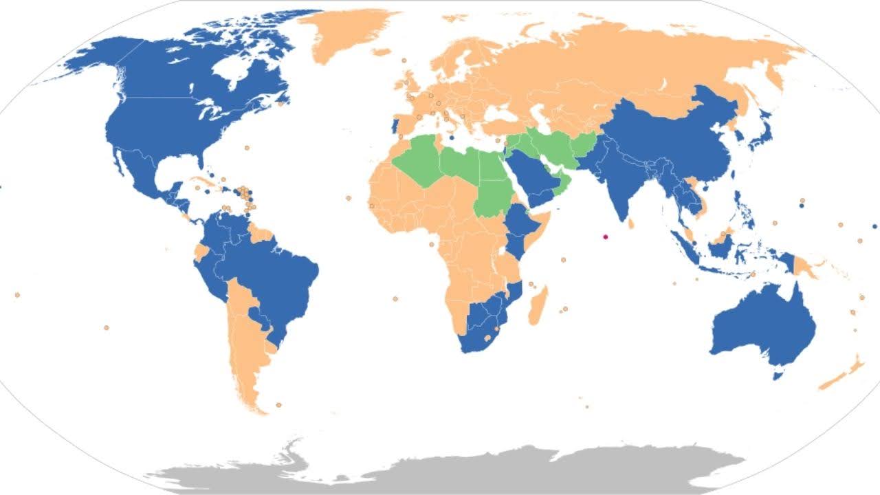 first day of a week world map