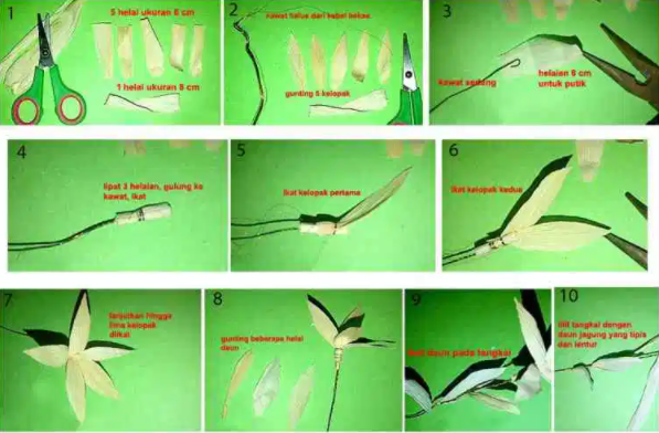 Cara Membuat Bunga Dari Kulit Jagung Yang Simple Daur Ulang