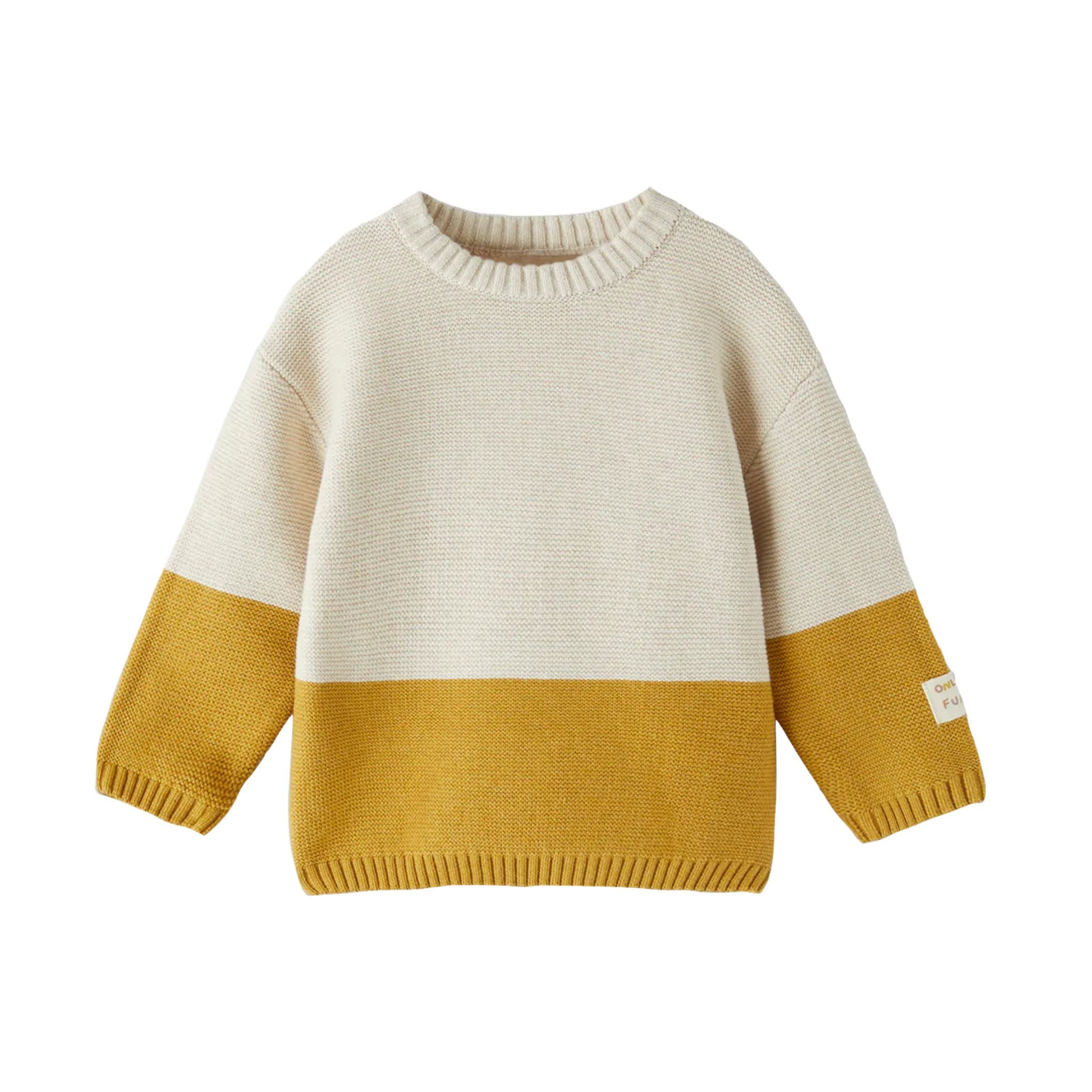 Boys Yellow Colorblock Sweater from Zara Kids