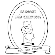 Dibujos para colorear: día del padre (dibujos para pintar con ninos medalla al papa mas generoso)