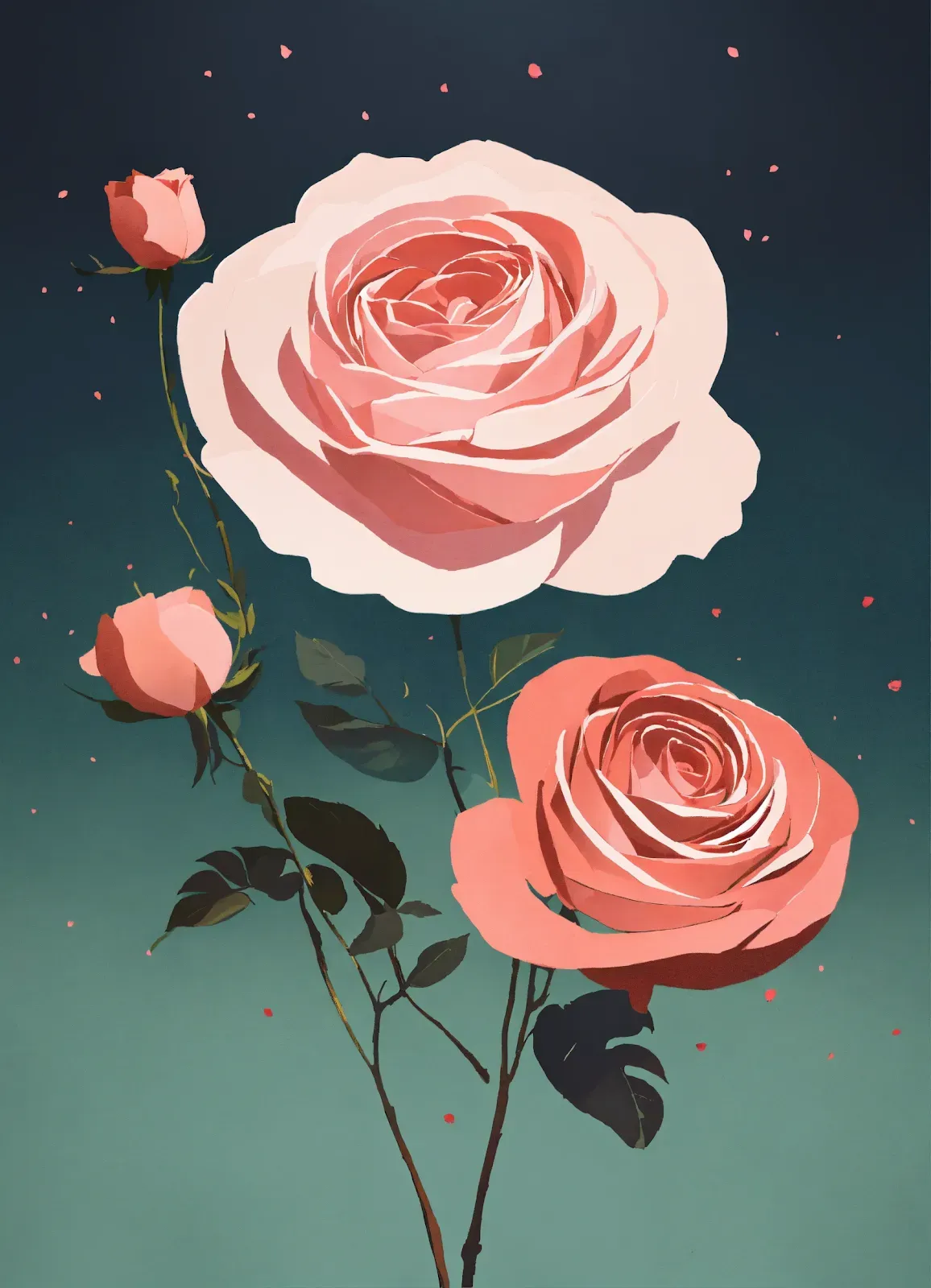 Minimalistic Rose Flower Illustrations