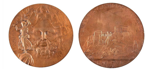 Χάλκινο μετάλλιο από τους Ολυμπιακούς Αγώνες του 1896 στην Αθήνα, τους πρώτους σύγχρονους Ολυμπιακούς Αγώνες