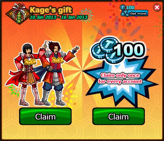 Token gratis + Baju 2013 ninja saga