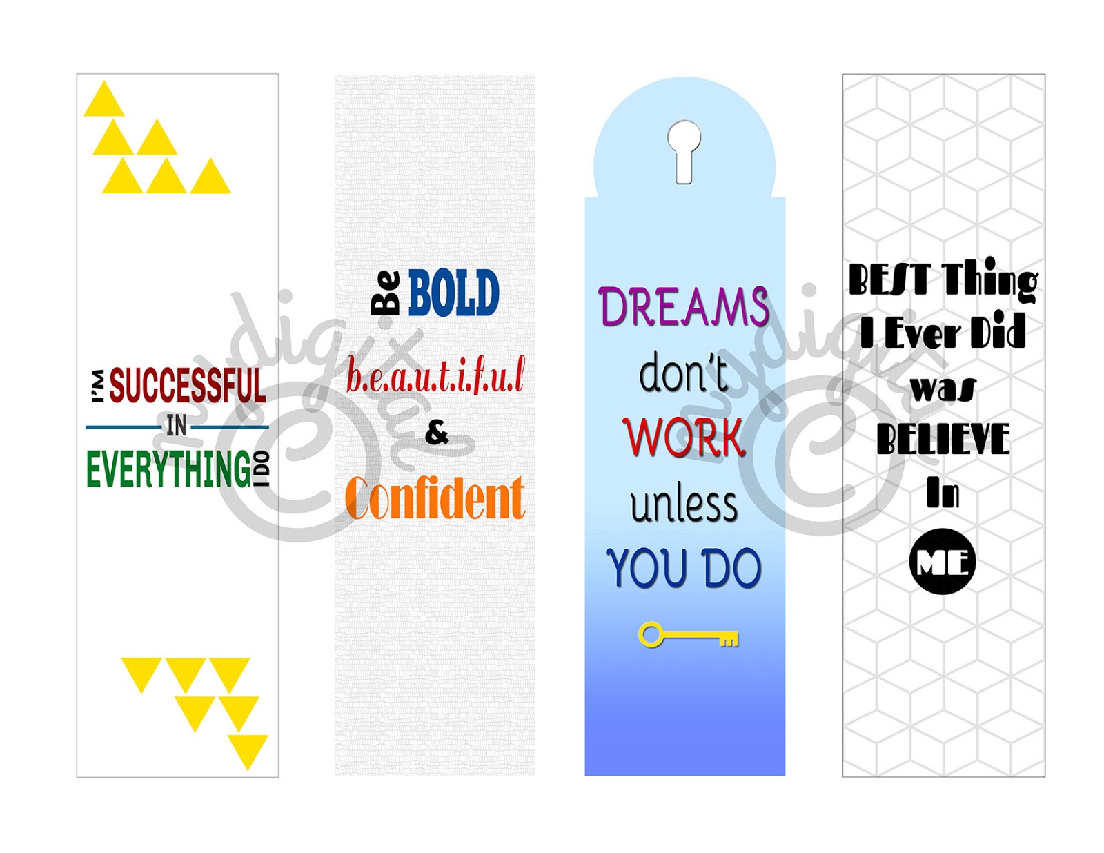 Digital Download Gallery: Printable Bookmarks With Quotes - BM03